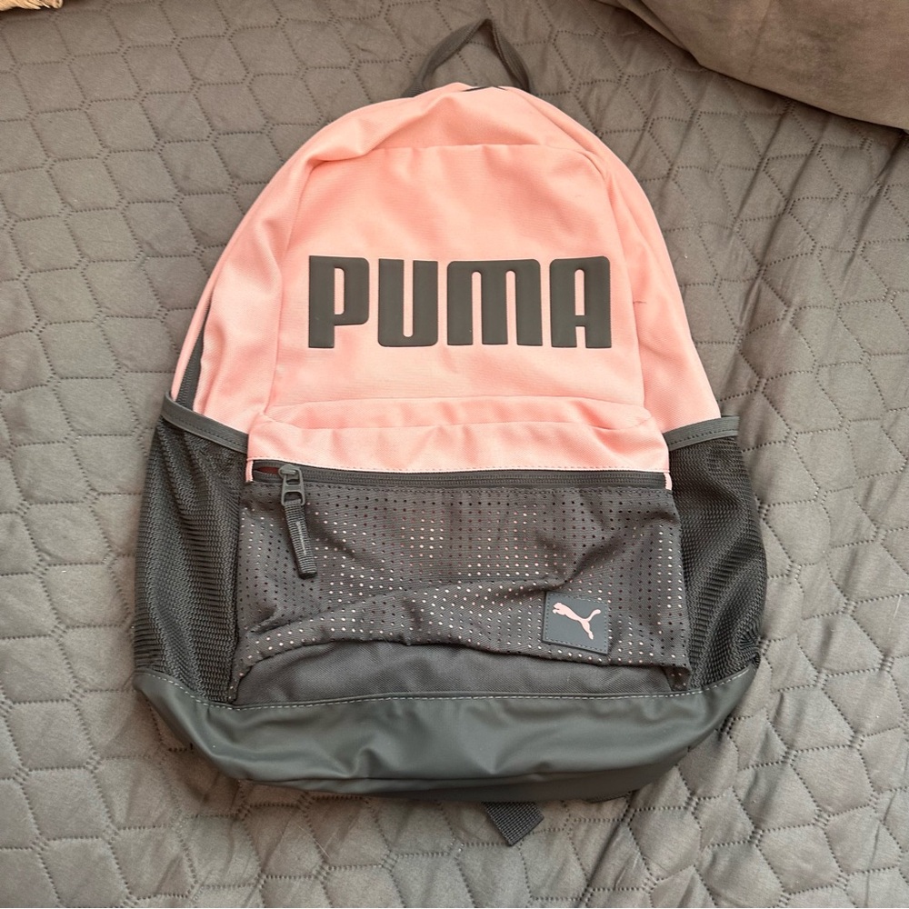 Pink and Gray Puma Backpack
